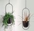 2-Pack Mid-century Modern Hanging Planter, Black Metal