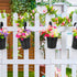 10pcs Hanging Flower Pots, Metal Iron Wall Planter Indoor/Outdoor for Railing Fence Balcony