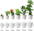 8 Pack Plant Pots Indoor, 19/17.5/16.5/16/14/13/11.5/10cm Stripe Grooves Plastic Flower Pots White Pebble Dash