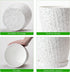 8 Pack Plant Pots Indoor, 19/17.5/16.5/16/14/13/11.5/10cm Stripe Grooves Plastic Flower Pots White Pebble Dash