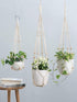 3 Pack Macrame Plant Hangers Indoor Hanging Planter Basket Flower Pot Holder Cotton Rope with Beads No Tassels, 58cm/73cm/89cm