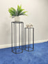 set of 2 Metal Plant Stand Black Nesting Display Table